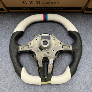 CZD Autoparts For BMW f series M1 M2 M3 M4 carbon fiber steering wheel gloss carbon fiber trim