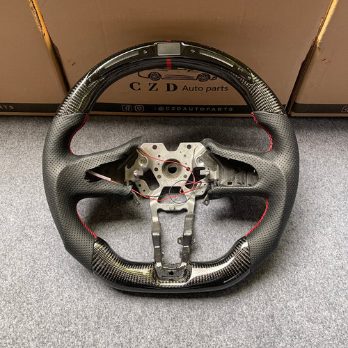 czd auto parts carbon fiber steering wheel for Infiniti Q60 with round led