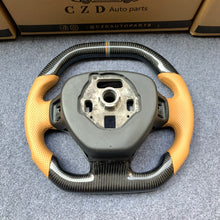 Load image into Gallery viewer, CZD auto parts for Chevrolet Corvette C7 2014-2019 carbon fiber steering wheel with orange perforated leather side