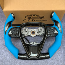Load image into Gallery viewer, CZD Autoparts for Toyota 8th gen Camry se xse le xle 2018-2022 carbon fiber steering wheel gloss black carbon fiber thumb grips and trim