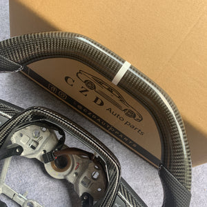 CZD Autoparts for Toyota 8th gen Camry se xse le xle 2018-2022 carbon fiber steering wheel flat top and bottom