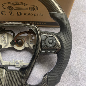 CZD Autoparts for Toyota 8th gen Camry se xse le xle 2018-2022 carbon fiber steering wheel flat top and bottom