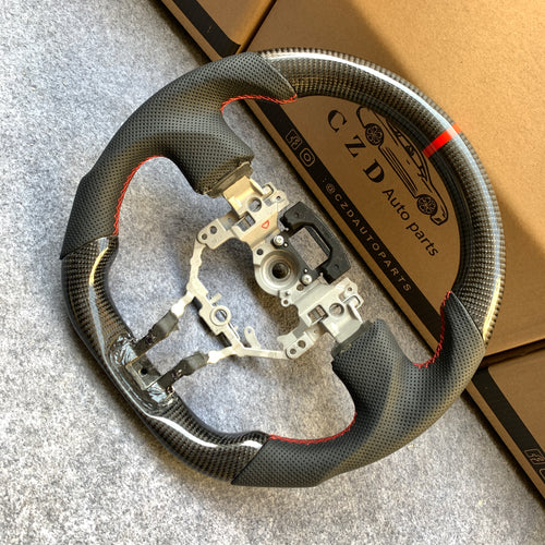 CZD auto parts carbon fiber steering wheel for Toyota 86 (GT86) 2012-2016 with black perforated leather