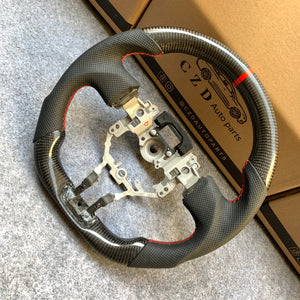 CZD auto parts carbon fiber steering wheel for Subaru BRZ 2016-2020 with black perforated leather