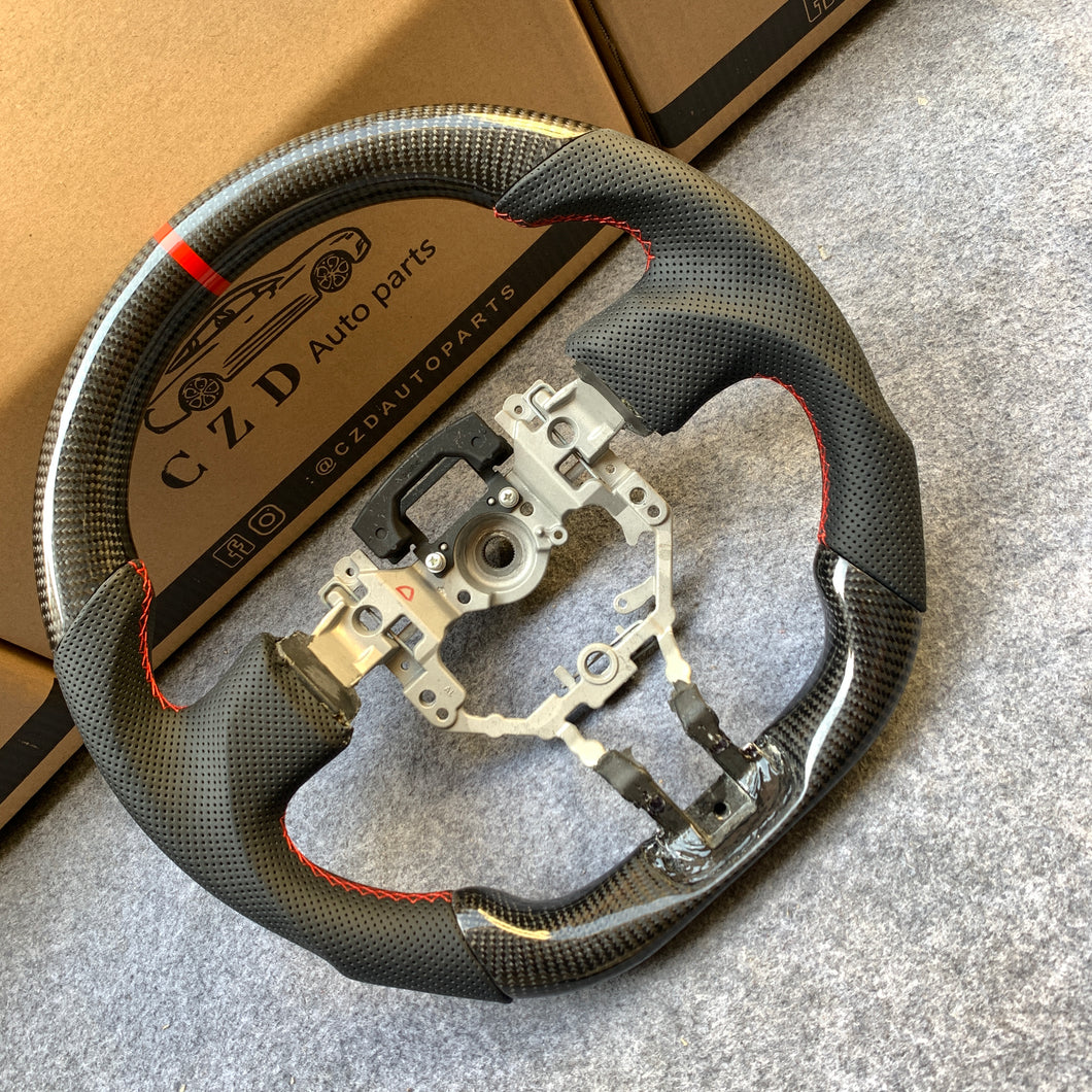 CZD auto parts carbon fiber steering wheel for Subaru BRZ 2016-2020 with black perforated leather
