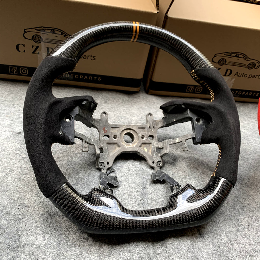 czd auto parts carbon fiber steering wheel for Honda Ridgeline 2017-2020 with yellow stripe
