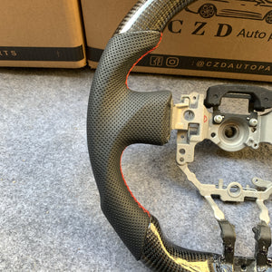 CZD auto parts carbon fiber steering wheel for Subaru BRZ 2016-2020 with black perforated leather