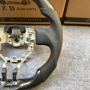 CZD auto parts carbon fiber steering wheel for Subaru BRZ 2016-2020 with black perforated leather