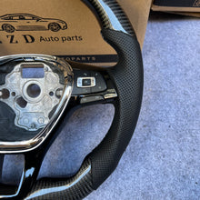 Load image into Gallery viewer, CZD auto parts for Volkswagen Golf 7 GTI Golf R MK7 VW Polo GTI Scirocco 2015 2016 carbon fiber steering wheel with black perforated leather side