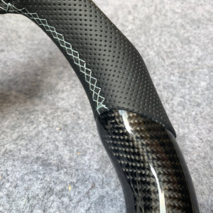 czd auto parts carbon fiber steering wheel for Acura TL/ILX with white stripe and black leather