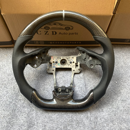 czd auto parts carbon fiber steering wheel for Acura TL/ILX with white stripe and black leather