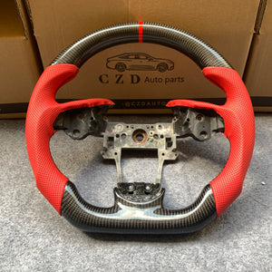 czd auto parts carbon fiber steering wheel for Acura TL/ILX with red stripe and black stitch