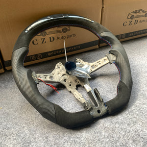 CZD Autoparts For BMW M2 F87 M3 F80 M4 F82 carbon fiber steering wheel black alcantara top&bottom