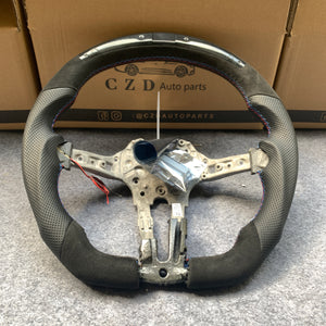 CZD Autoparts For BMW X5 M F85 X6 M F86 carbon fiber steering wheel black alcantara top&bottom