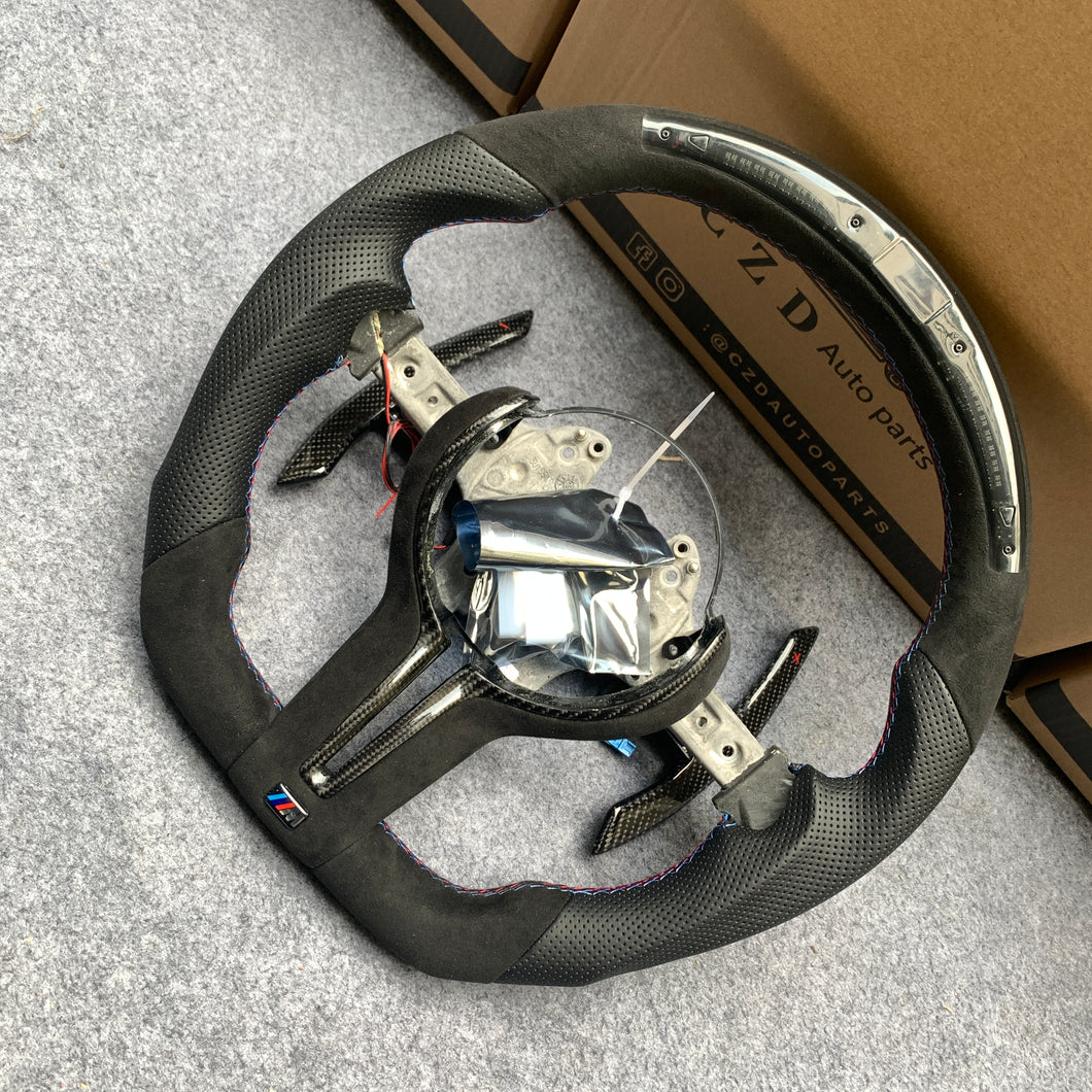 CZD Autoparts For BMW X5M X4 carbon fiber steering wheel with Japanese LED