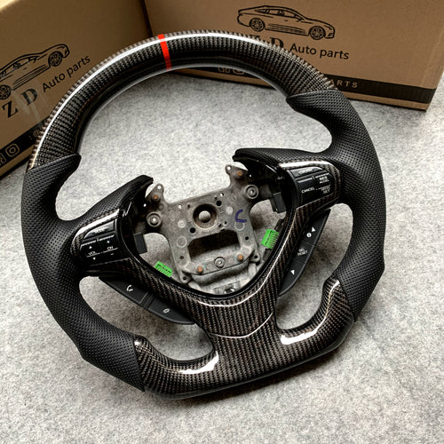 czd auto parts carbon fiber steering wheel for Acura TSX 2009-2014 with red stripe