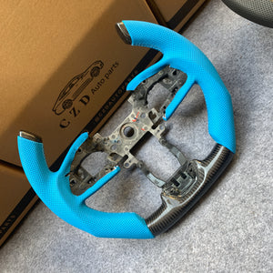czd auto parts carbon fiber steering wheel for Honda MK10 2016-2021 with light blue stitching