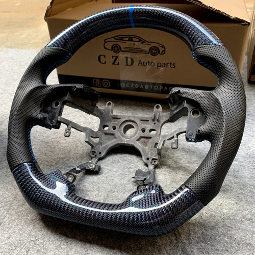 czd auto parts carbon fiber steering wheel for Honda Accord Crosstour 2013-2015 with blue wires carbon fiber