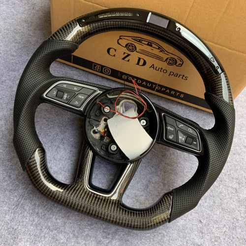CZD auto parts carbon fiber steering wheel for Audi A1 (8X) Sportback with led light