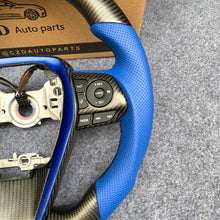 Load image into Gallery viewer, CZD Autoparts For Toyota 8th gen Camry se xse le xle 2018-2022 carbon fiber steering wheel blue perforated leather sides