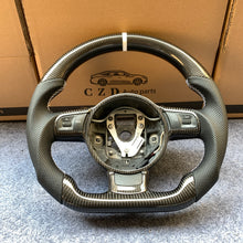 Load image into Gallery viewer, CZD auto parts for Audi TT RS (8J) 2009-2014 carbon fiber steering wheel with white stripe line