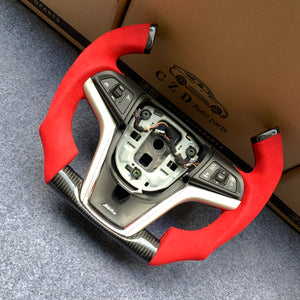 CZD auto parts carbon fiber steering wheel for Chevrolet 5th gen Camaro 2010-2015 with red alcantara