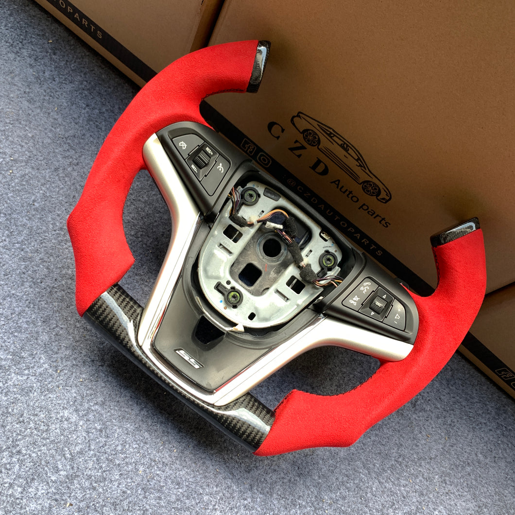 CZD auto parts carbon fiber steering wheel for Chevrolet Malibu 2011-2014 with red alcantara