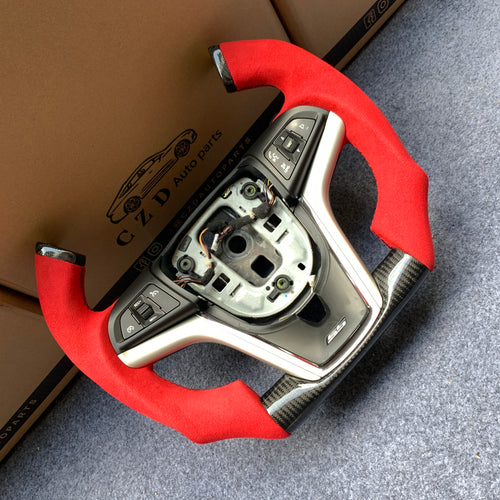 CZD auto parts carbon fiber steering wheel for Volt 2011-2015 with red alcantara