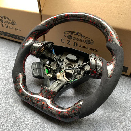 czd auto parts carbon fiber steering wheel for Honda 2004-2008 TSX with red flakes forged carbon fiber