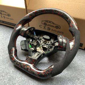 czd auto parts carbon fiber steering wheel for Honda 2004-2008 TSX with red flakes forged carbon fiber