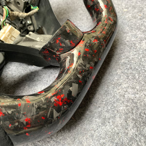 czd auto parts carbon fiber steering wheel for Accord V6/Forum/coupe/CL9/CL7 with red flakes forged carbon fiber