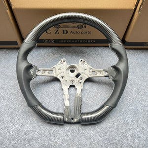 CZD Autoparts For BMW M2 F87 M3 F80 M4 F82 carbon fiber steering wheel gloss carbon fiber top&bottom