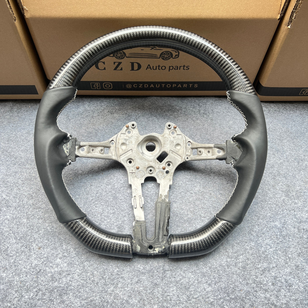 CZD Autoparts For BMW M2 F87 M3 F80 M4 F82 carbon fiber steering wheel gloss carbon fiber top&bottom