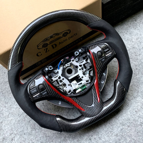 czd auto parts carbon fiber steering wheel for Acura MDX 2018-2022 with black perforated leather