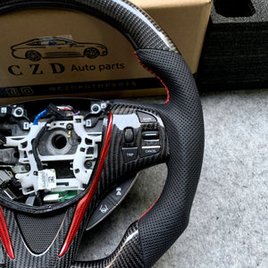 czd auto parts carbon fiber steering wheel for Acura TLX 2015-2021/MDX 2018-2022 with black perforated leather