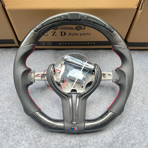 CZD Autoparts For BMW X5M X4 carbon fiber steering wheel inner trim in gloss carbon fiber