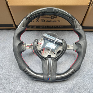 CZD Autoparts For BMW X5M X4 carbon fiber steering wheel inner trim in gloss carbon fiber