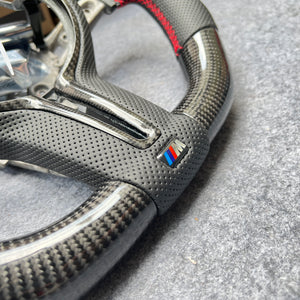 CZD Autoparts For BMW X5M X4 carbon fiber steering wheel inner trim in gloss carbon fiber