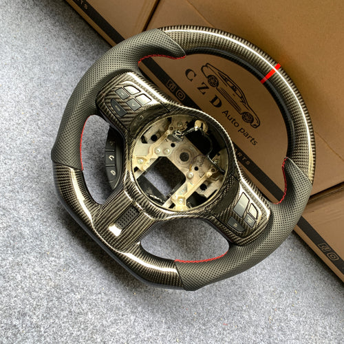 CZD auto parts carbon fiber steering wheel for Mitsubishi Lancer Evolution Evo X 2008-2015 with falt bottom shape