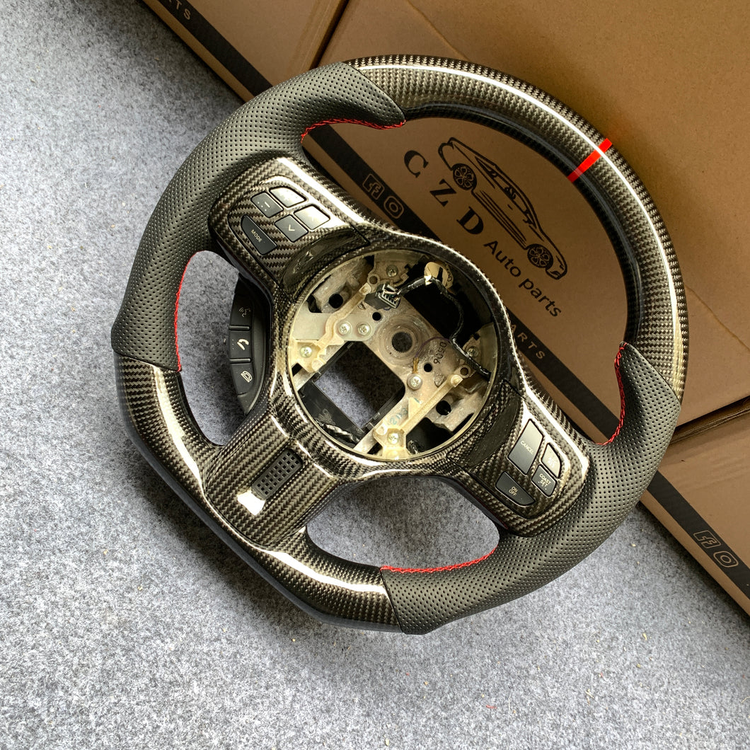 CZD auto parts carbon fiber steering wheel for Mitsubishi Lancer Evolution Evo X 2008-2015 with falt bottom shape