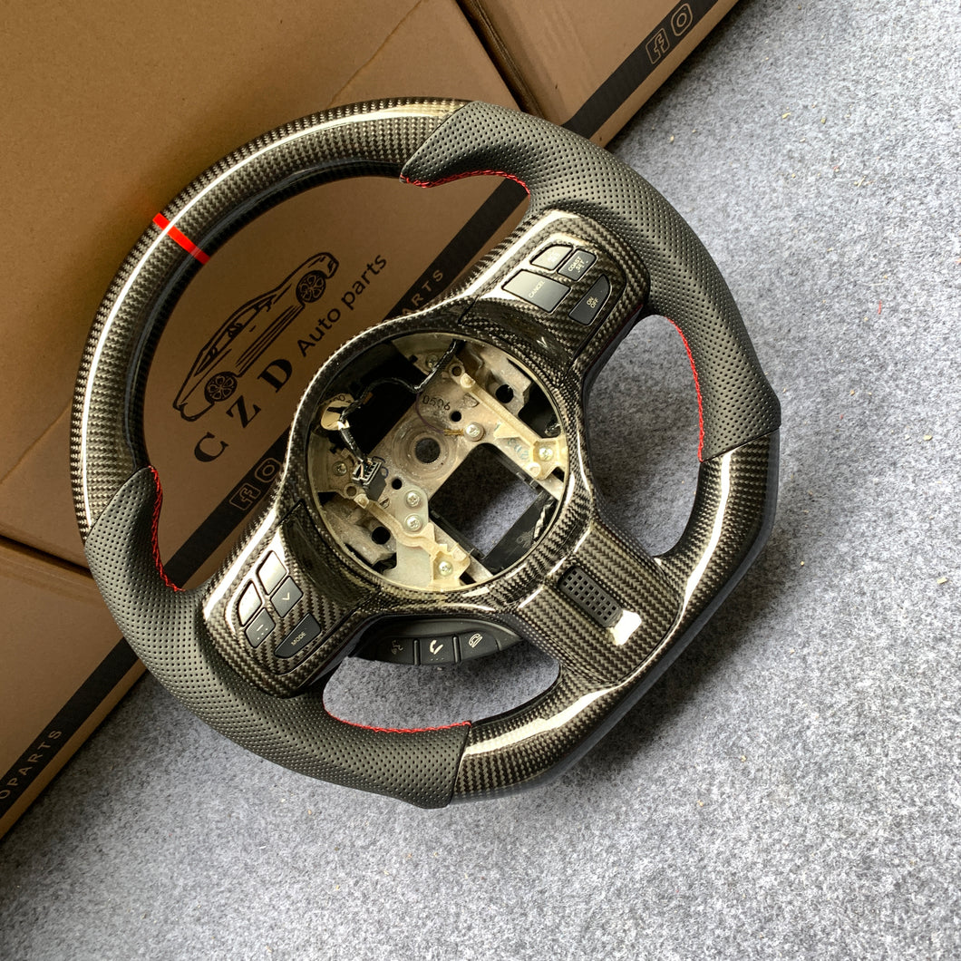 CZD auto parts carbon fiber steering wheel for Mitsubishi Lancer Evolution Evo 10 2008-2015 with falt bottom shape