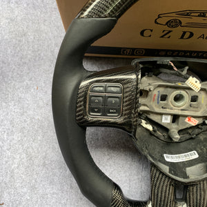 CZD auto parts carbon fiber steering wheel for Dodge (SRT) Challenger 2011-2014 with black smooth leather