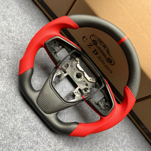 czd auto parts carbon fiber steering wheel for Honda MK10 2016-2021 with red stripe