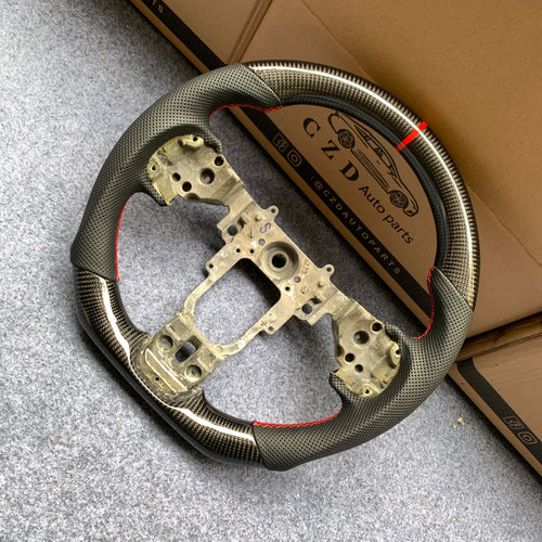 CZD auto parts carbon fiber steering wheel for Mitsubishi Lancer Evolution Evo X 2008-2015 with red stitching