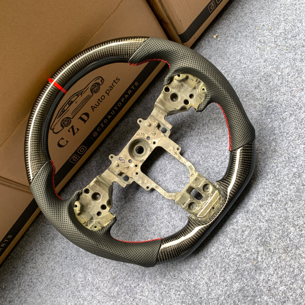 CZD auto parts carbon fiber steering wheel for Mitsubishi Lancer Evolution Evo 10 with red stitching