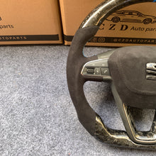 Load image into Gallery viewer, CZD auto parts for SEAT Ibiza 2018-2020 carbon fiber steering wheel with forged carbon fiber &amp; alcantara leather airbag cover