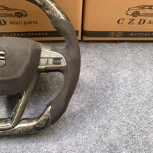 Load image into Gallery viewer, CZD auto parts for SEAT Ibiza 2018-2020 carbon fiber steering wheel with forged carbon fiber &amp; alcantara leather airbag cover