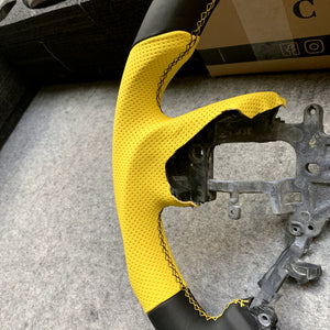 czd auto parts carbon fiber steering wheel for Honda Accord Crosstour 2013-2015 with yellow perforated leather