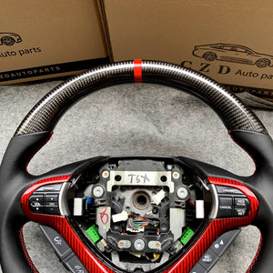 czd auto parts carbon fiber steering wheel for Acura TSX 2009-2014 with red stitching