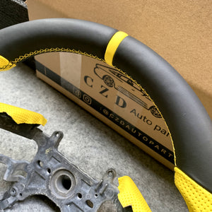 czd auto parts carbon fiber steering wheel for Honda Accord Crosstour 2013-2015 with yellow perforated leather